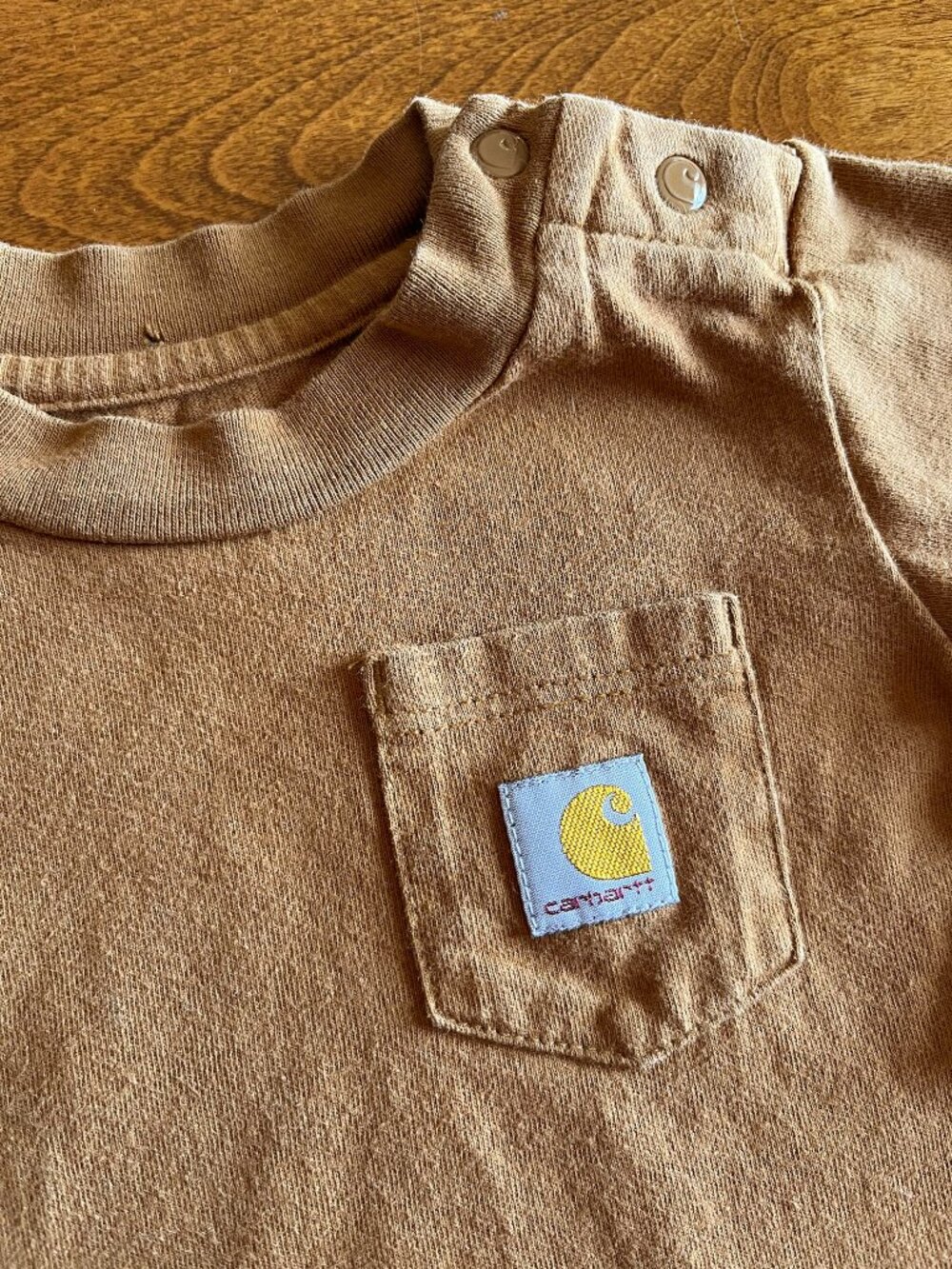 Carhartt tan pocket onesie 6m - Picture 3 of 5